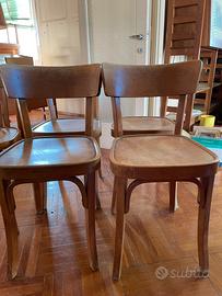 5 Sedie da osteria originali anni 50