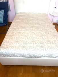 Letto  contenitore ecopelle piazza e mezza