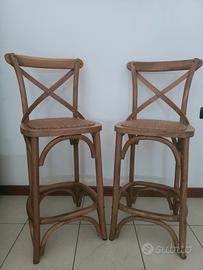 Coppia sgabelli da bar legno