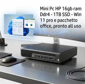 Mini pc HP - Windows 11 pro - 16gb ram DDR4 - 1 TB