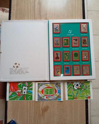 Album 14 francobolli argento Mondiali "Italia 90"