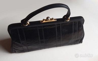 Borsa pitone nero vintage anni '70
