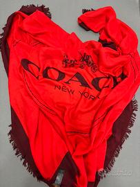 Stola Coach 100% lana rossa 130x130 cm