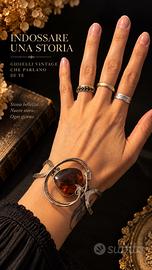 Vintage bracciale con ambra incastonata