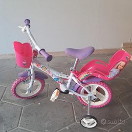 Bicicletta bambina di Barbie con rotelle