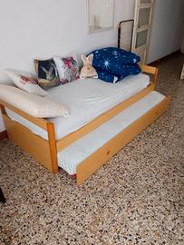 Letto singolo doppio in frassino