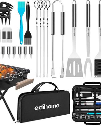 Set Barbecue, Accesori 25 Pz Inossidabile