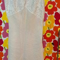 Vestito bianco in  lino cotone tg L