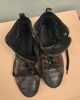 Sneakers alte Hogan Rebel donna 37,5 nero/marrone
