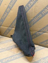 Cuffia Freno a Mano Alcantara Cuciture Rosse Fiat 