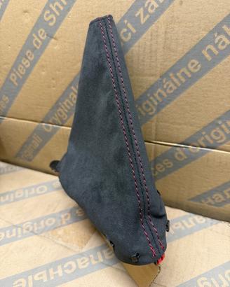 Cuffia Freno a Mano Alcantara Cuciture Rosse Fiat 