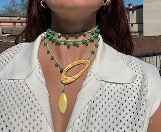 Collana fatta a mano in cordino