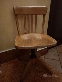 Sedia da tavolo in legno di Stoll, sedia vintage