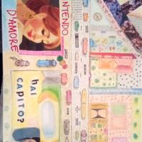 Disegni collage originali fatti a mano su foglio