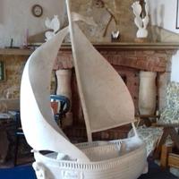 BARCA  a VELA     Opera grandiosa di Marmo Statuar