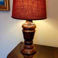 Lampada da tavolo in legno di radica anni 70