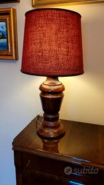 Lampada da tavolo in legno di radica anni 70