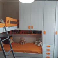 Cameretta a ponte con soppalco, due letti+ 1letto