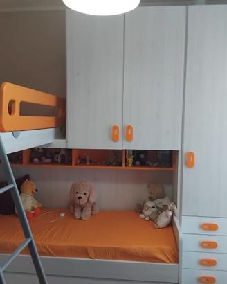 Cameretta a ponte con soppalco, due letti+ 1letto