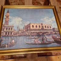 2 Quadri Venezia Canaletto + Cornici Dorate