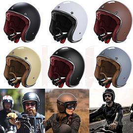 CASCO JET VINTAGE MOTO CAFE' RACER CUSTOM QUARTZ
