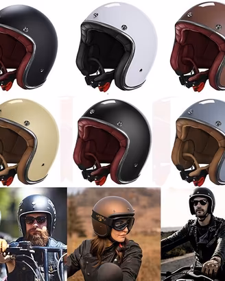 CASCO JET VINTAGE MOTO CAFE' RACER CUSTOM QUARTZ