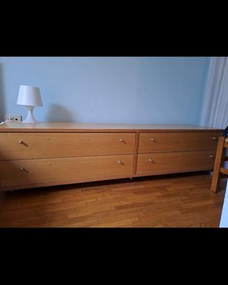 due comodini/cassettiere artigianali in legno 