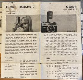 canolite d Canon Manuale originale in inglese
