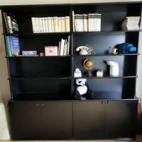 Libreria ampia, nera, 100x35x210