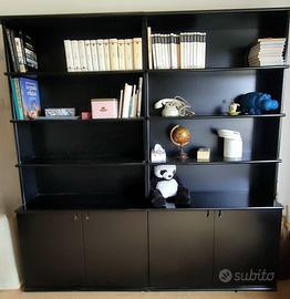 Libreria ampia, nera, 100x35x210
