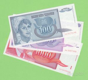 YUGOSLAVIA 1992 banknote UNC set