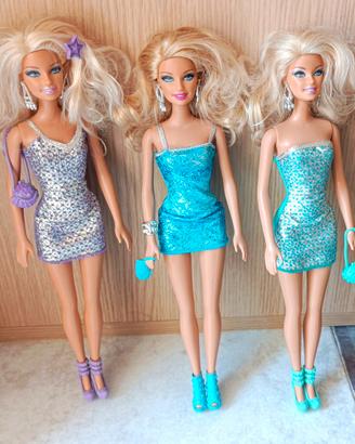 lotto 3 Barbie mattel e 4 outfit 