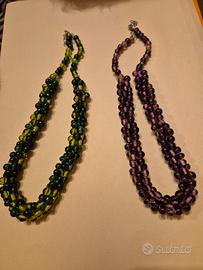 Due collane con sfere trasparenti vintage