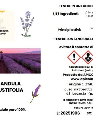 olio essenziale di lavanda puro 100%