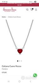 collana cuore rosso Pandora
