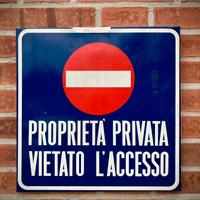 CARTELLO STRADALE PROPRIETA' PRIVATA SMALTATO
