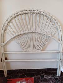 Testata letto singolo in bambù bianco  Vintage ann