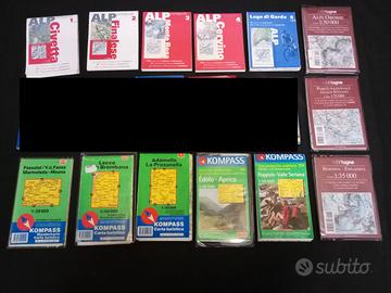 Lotto 13 mappe carte varie editrici