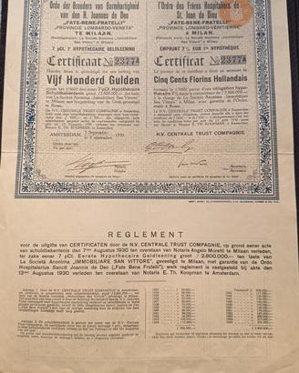 Olanda Raro antico certificato obbligazionario.