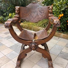 poltrona antica in cuoio