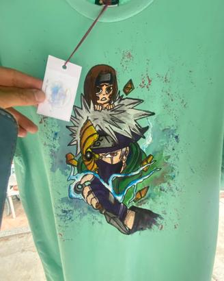 T-Shirt Attack on Titan (Eren vs T)Dipinta a Mano
