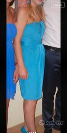 Abito turchese mono spalla, taglia M