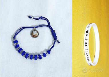 2 Bracciali di Lourdes: IN CORDA, IN SILICONE