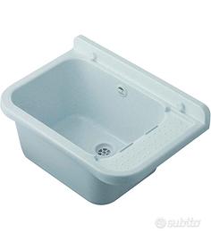 Lavandino - Pilozzo a Muro in Resina Bianco