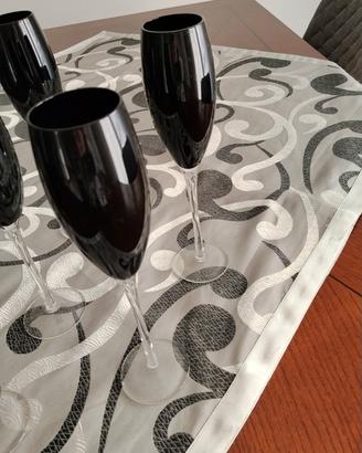 set bicchieri in fusione nero 