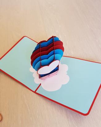 Biglietto pop up Palloncini Cuori