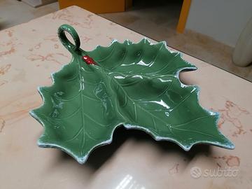 Natale Antipastiera in porcellana Agrifoglio