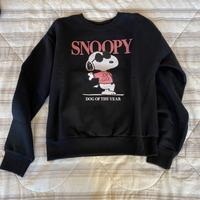 Felpa nera Peanuts Snoopy tg. xs