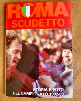Libro del 1983. Scudetto calcio AS Roma, adesivi