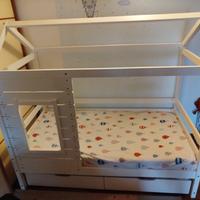 Letto bambini a casetta+materasso 160x80
